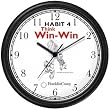 Habit 4 - Think Win-Win (English Text) - Wall Clock from THE 7 HABITS - CLOCK COLLECTION by WatchBuddy Timepieces (Hunter Green Frame)