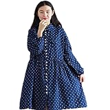 (リアンジュ・アイ)Liange・ai レディース マタニティ ワンピース 長袖 かわいい ゆったり 大きいサイズ おしゃれ 前開き 秋 冬 ４サイズ M オリジナルミニポーチ付き (XXL)