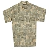 Tori Richard Big & Tall Cave Pictures Hawaiian Shirt - COFFEE