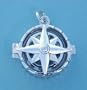 Sterling Silver Compass Rose Locket with Working Compass