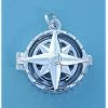 Sterling Silver Compass Rose Locket with Working Compass