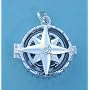 Sterling Silver Compass Rose Locket with Working Compass