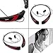 Rymemo 2015 Newest Universal Wireless Bluetooth 4.1 Music Stereo Sports/Running & Gym/Exercise Headset Headphone w/Microphone Vibration Neckband Style for iPhone Samsung (Red-Black)