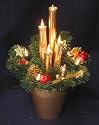 Christmas Flower Pot with 4 Candles and Gingerbread Decoration