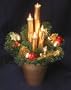 Christmas Flower Pot with 4 Candles and Gingerbread Decoration