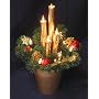 Christmas Flower Pot with 4 Candles and Gingerbread Decoration