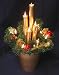 Christmas Flower Pot with 4 Candles and Gingerbread Decoration