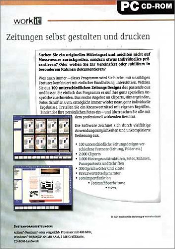 Zeitungen selbst gestalten und drucken - Professional / CD-ROM für Windows 98/Me/XP