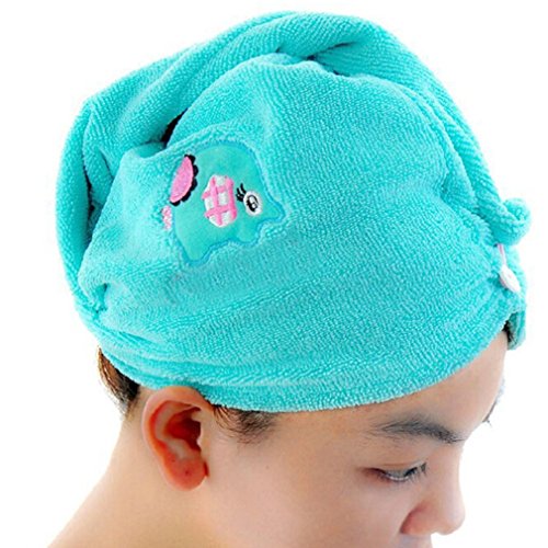 Voberry® Elephant Bamboo Fiber Towel Turban Hair Drying Cap Bathrobe Head Wrap