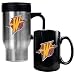 Golden State Warriors NBA Stainless Steel Travel Mug & Black Ceramic Mug Set - Primary Logo