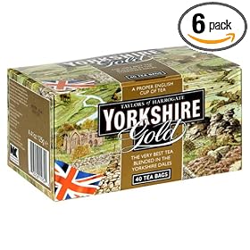 Taylors of Harrogate, Yorkshire Gold Tea, 40-Count Tea Bags (Pack of 6)
