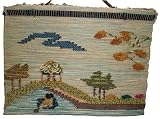 Countryside - natural jute wall hanging / picture, hand woven