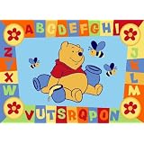 Luxury Childrens Character Winnie The Pooh ABC Blue Disney Rug/Mat