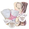 Sweet Safari Pink Bibs & Burp Cloths Set (8 total)