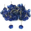 50 Blue Flower Glass Pendants Beading Jewelry 11mm