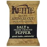 Kettle Krinkle Cut Chips, Salt & Fresh Ground Pepper, 2-Ounce Bags (Pack of 24)