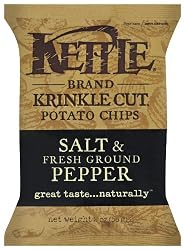 Kettle Krinkle Cut Chips, Salt & Fresh Ground Pepper, 2-Ounce Bags (Pack of 24)