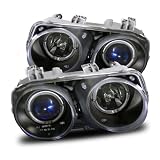1994-1997 Acura Integra Twin Angel Eyes Halo Projector Headlights Black by Eagle Eye Lights