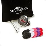Essential Oil Diffuser Necklace Locket for Aromatherapy, Stainless Steel (Hypo-Allergenic) + 10 Mesh Pads | Tree of Life