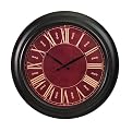 Wall Clock - Burgundy/Bronze