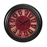 Durocraft Outdoor Wall Mount Clock With Burgandy Face