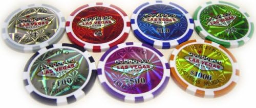 GadgetBestBuy 500 14g Real Clay LAS Vegas Laser Sticker Poker Chips