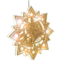 Idena 8580033 Weihnachtsfensterornament Lasercut 19 cm, mit 10 LED