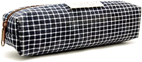 Omnibus Nostagia & Check Fabric Pencil Pouch