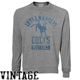 NFL Indianapolis Colts Men's True Vintage Distressed Triblend Long Sleeve Crew Neck Pullover, Steel, Medium