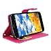 Cellularvilla Wallet Case for BLU Life Play L100A Pink Glitter Pu Leather Wallet Card Flip Open Pocket Case Cover Pouch