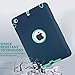 iPad Mini Case, ROKE Fashion 2in1 Hybrid Protective Heavy Duty Protection Shock-absorption Impact Resistant Case For Pad Mini 2/3 Case (Mint Green/Dark Blue)