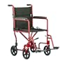 Invacare Aluminum Transport Chair 19 inch Perm Arm Footrest RED