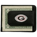 Georgia Bulldogs Black Leather Card Holder & Money Clip
