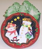 Gourmet Food : Scott's Cakes 1 lb. Christmas Tree Cookies in a Seasons Greetings Tin