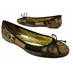 AUTHENTIC COACH LADIE SIGNATURE GALLERY PATCHWORK BALLET FLAT SHOES