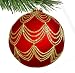 Barcana 120-mm Shatterproof Red Glitter Drape, Christmas Ornament, Set of 2