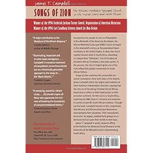Songs of Zion: The African Methodist Episcopal Church in the United States and South Africa