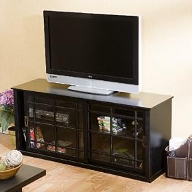 Ming TV  Media Stand - Satin Black by SOUTHERN ENTERPRISES INC.