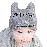 ベビー 帽子 可愛い 子供 キャップ 秋冬 ユニセックス 新生児 角付き ニット帽子 出産祝い 新年 お誕生日 ギフト お出かけ - グレー