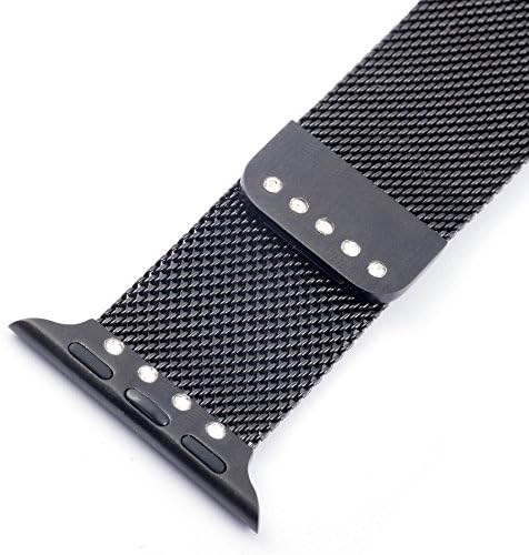 Apple Watch Band,Milanese Loop with Unique Diamond Design,Solid Stainless Steel iWatch Strap Replacement with Full Magnetic Closure Clasp Bracelet for Apple Watch Iwatch Sport&amp;edition (38mm Black)