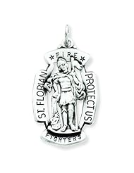 Sterling Silver Saint Florian Medal
