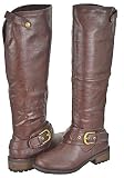 Qupid Relax-39 Brown Women Riding Boots