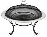 30 Inch Hammered Stainless Steel Fire Pit W/ Base