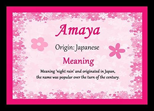 Amaya Personalized Name Meaning Placemat