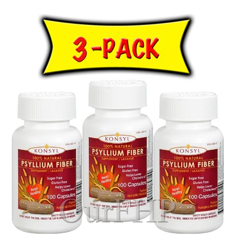 Konsyl Psyllium Fiber Capsules 100 Count 3 Pack Konsyl Psyllium Fiber Capsules 100 Count 3 Pack