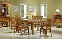 Hot Sale 7pc Mission Style Solid Hardwood Dining Table & 6 Chairs Set