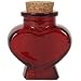 Small Glass Heart Jar 2.2oz Red
