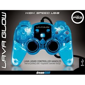 Playstation 3 Lava Glow Wired Controller without Rumble - Blue