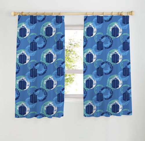 Zap Dr Who Time Traveller Curtains, 54 inch
