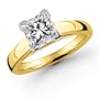 14K 1.50 Carat Princess Cut Solitaire Diamond Ring (G-H ; SI1-2)